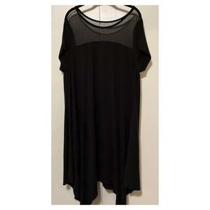 Torrid Black Short Sleeve Jersey Mesh Dress